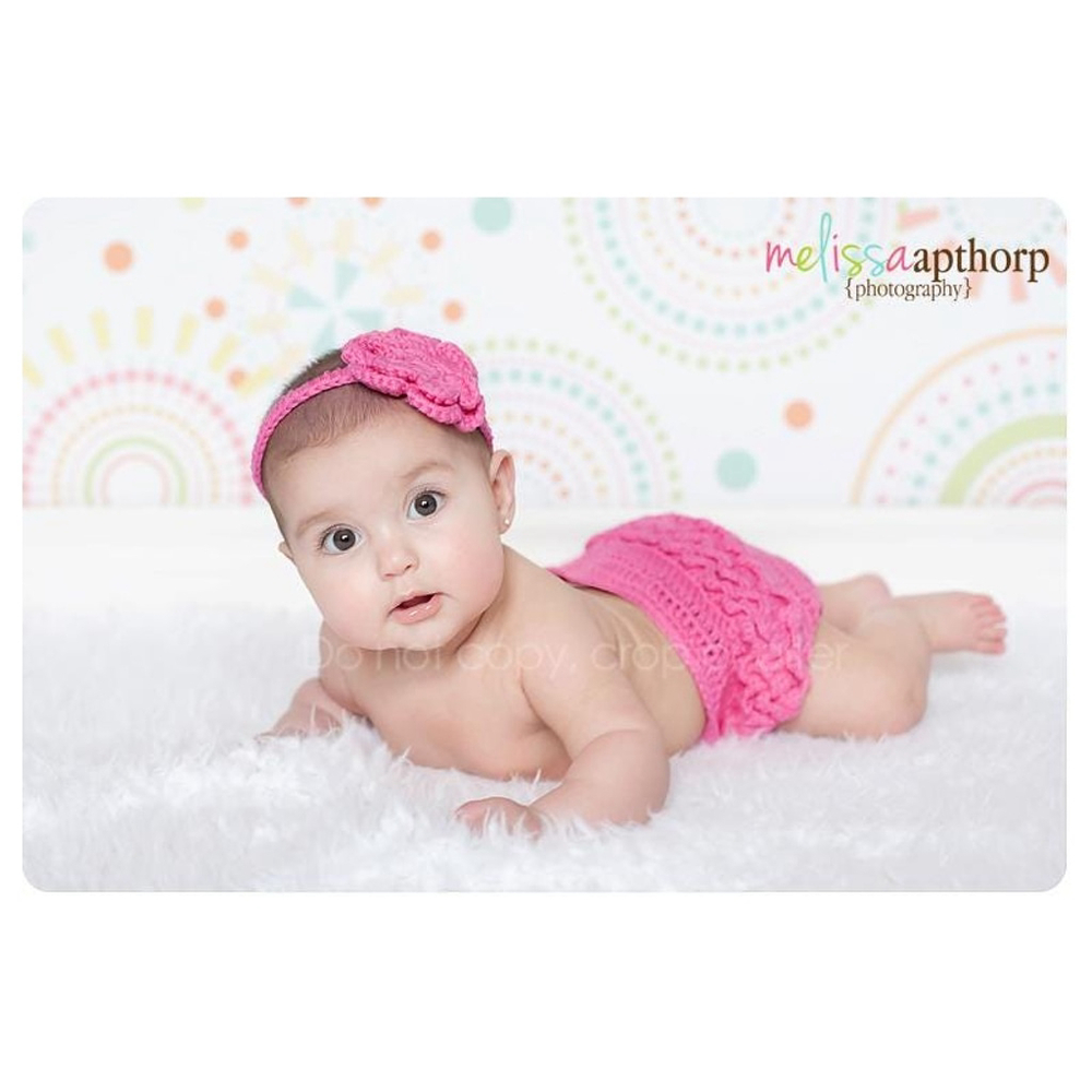 Pink Crochet Bloomer with matching headband
